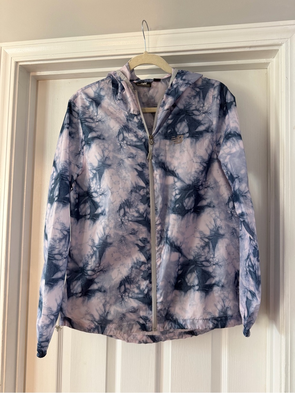 New Balance Blue and White Tie-Dye Hooded Jacket